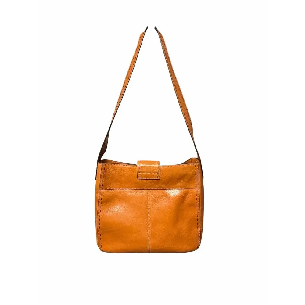 Vintage Fossil Women’s Cognac Leather Shoulder Bag Brown Purse